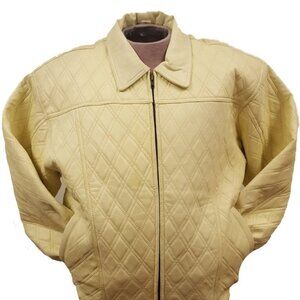 Men’s Diamond Quilted Leather Bomber Multi-Season Jacket (BIG SIZES AVAILABLE)